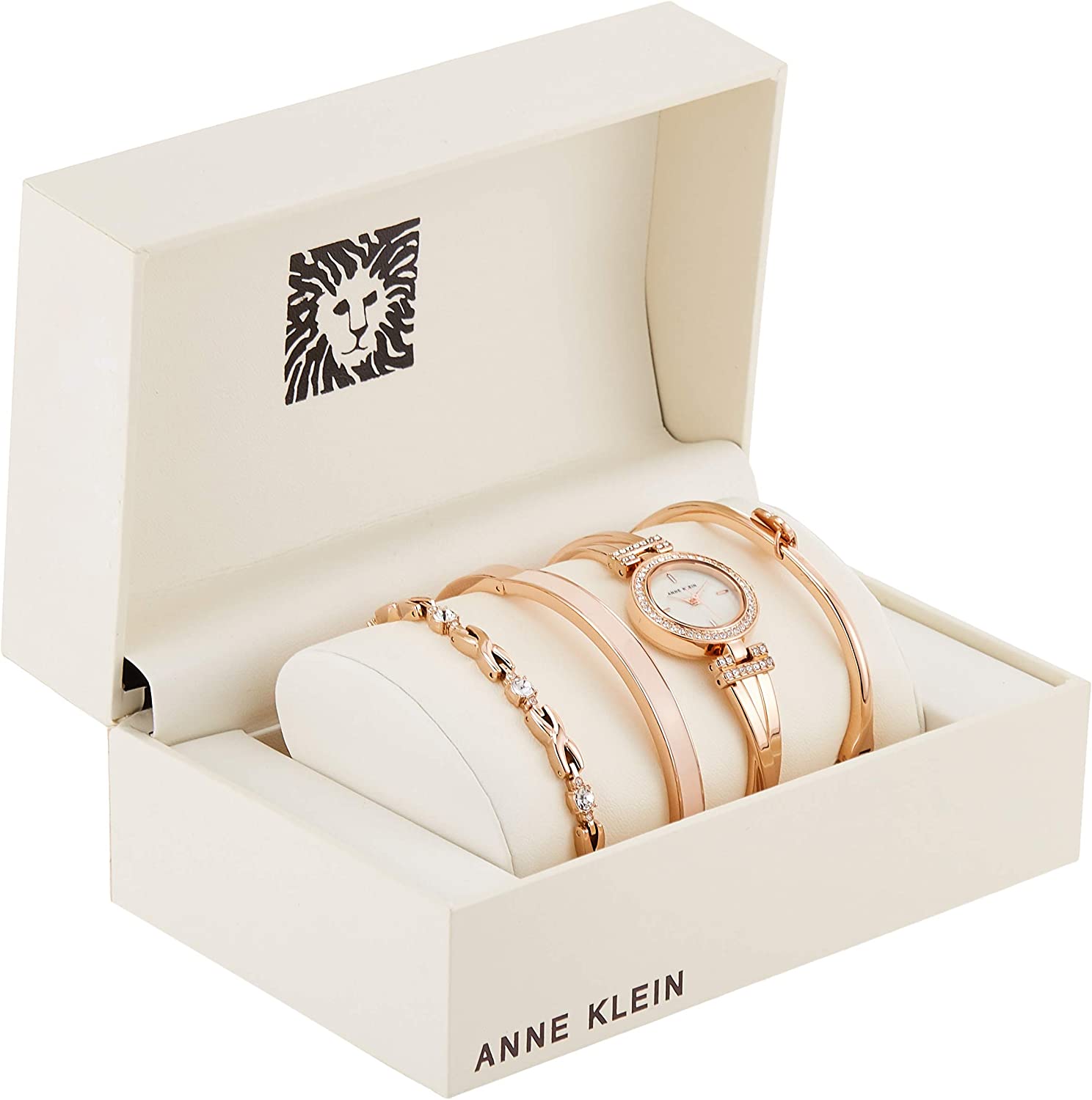 Anne Klein Women's Premium Crystal Accented Bangle Watch and Bracelet Set， AK/2238 - Image 6